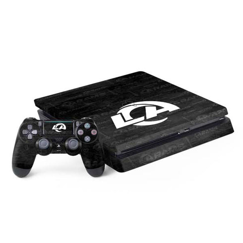 NFL Los Angeles Rams Black & White PS4 Slim Bundle Skin